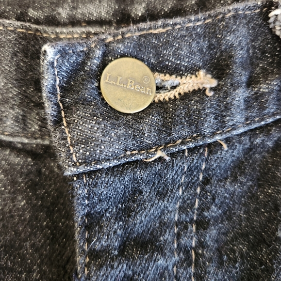 L.L. Bean Jeans L L Bean Black Flannel Lined Mom High Rise 0 Cotton